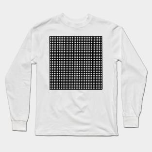 Black mesh grid square lines pattern Long Sleeve T-Shirt